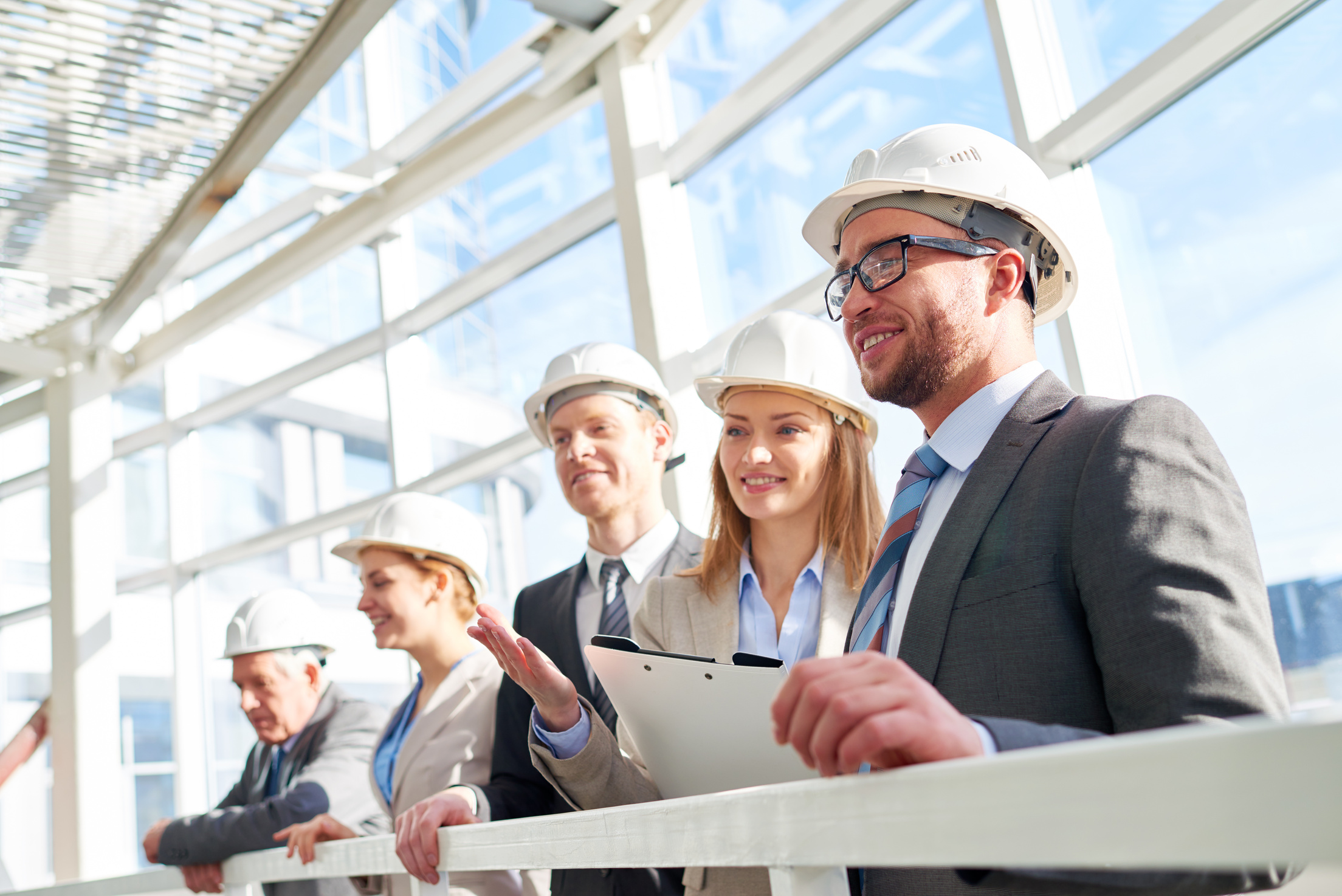 Investors visiting construction site